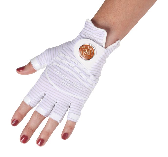 Half Glove - Copper Infused Golf Glove White/White