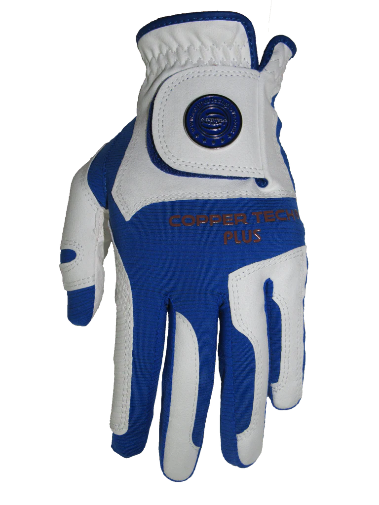 Copper Infused Golf Glove White/Royal Blue