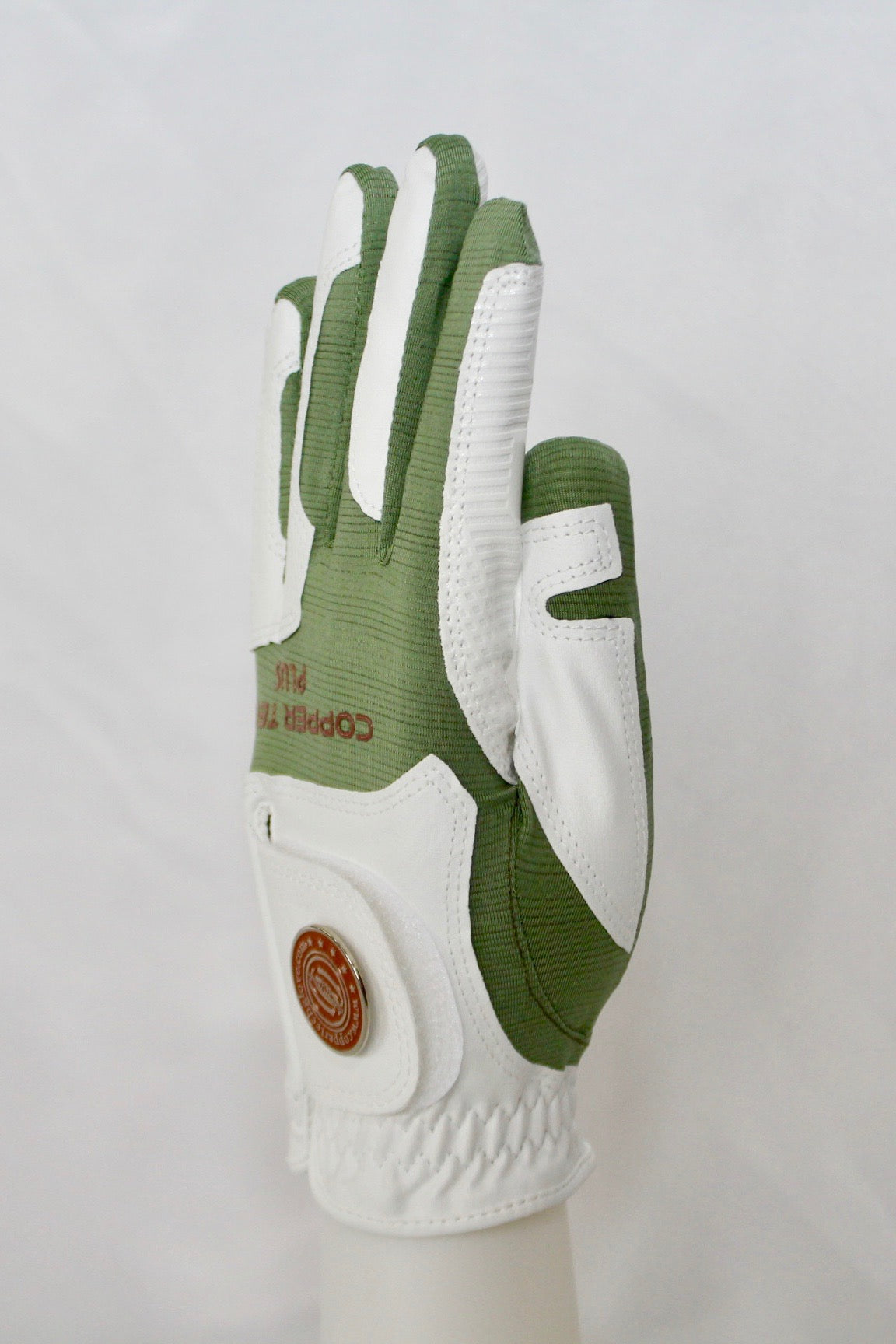 Copper Infused Golf Glove White/Hunter Green