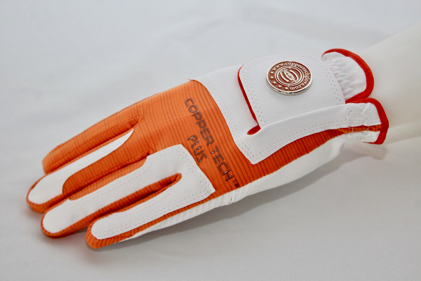 Copper Infused Golf Glove White/Orange