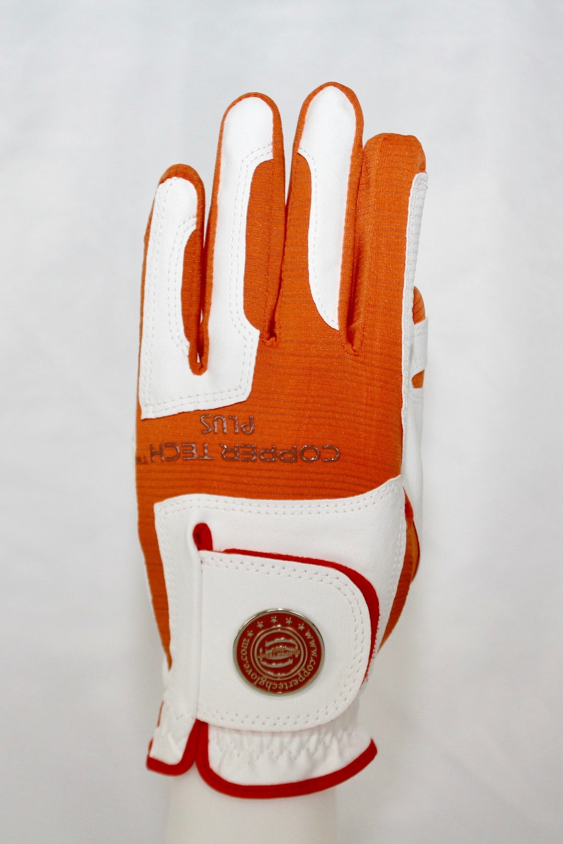 Copper Infused Golf Glove White/Orange