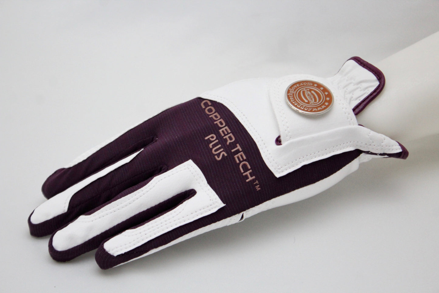 Copper Infused Golf Glove White/Plum