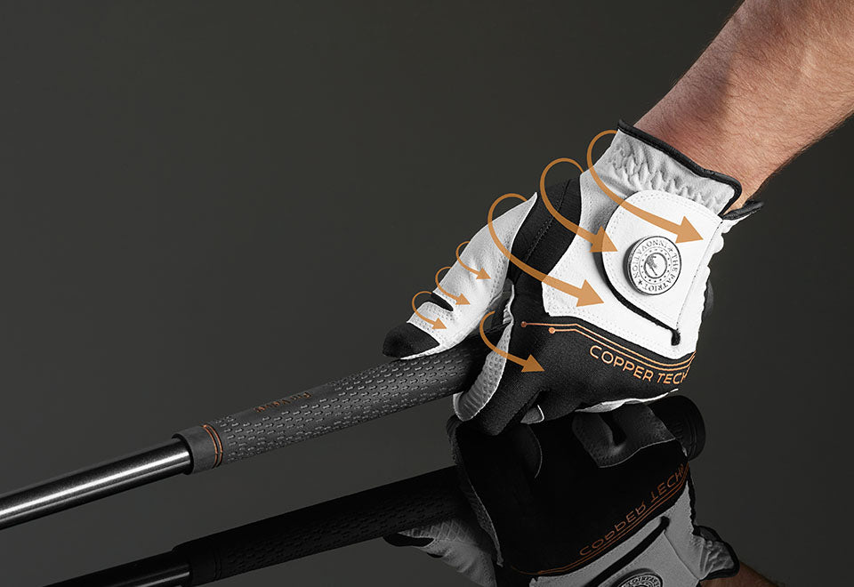 Copper Infused Golf Glove White/Black