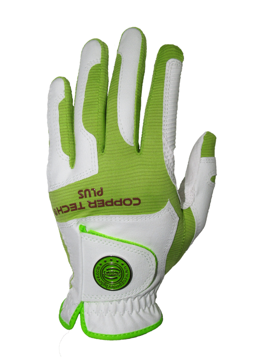 Copper Infused Golf Glove White/Lime