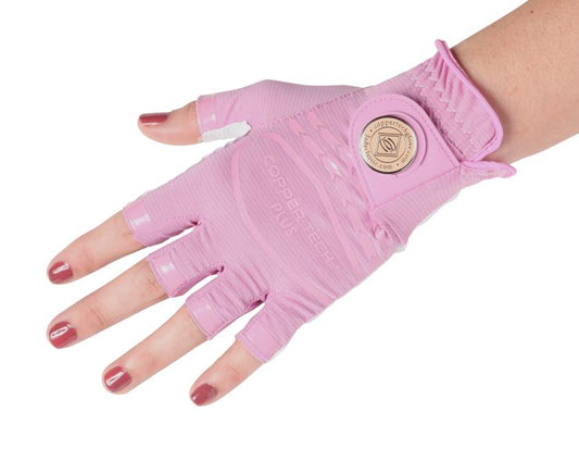 Half Glove - Copper Infused Golf Glove White/Pink