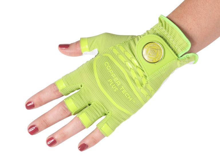 Half Glove - Copper Infused Golf Glove White/Lime
