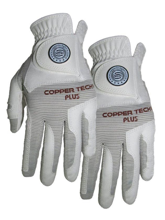 Copper Infused Golf Glove White/White Left Hand 2-Pack