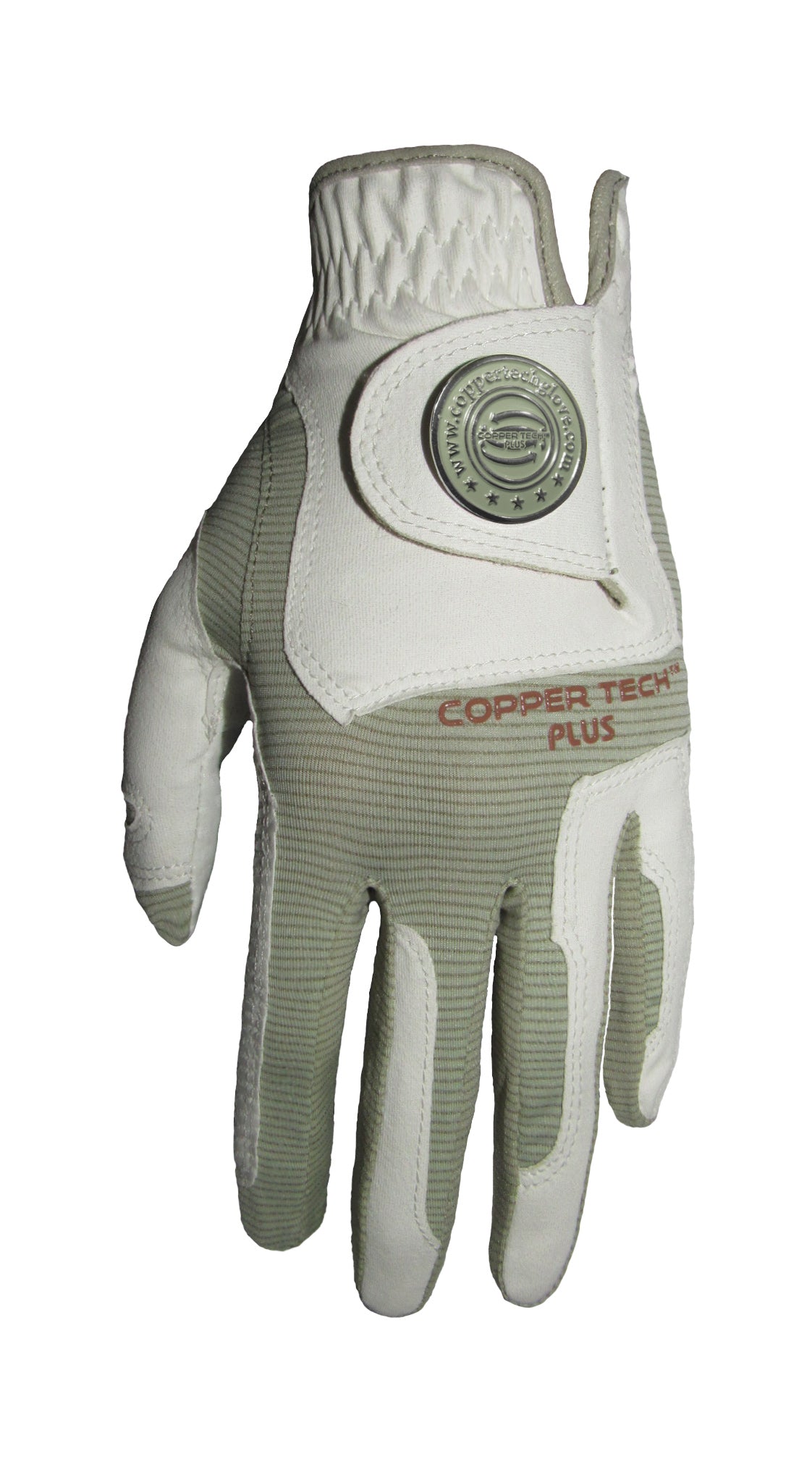 Copper Infused Golf Glove White/Khaki