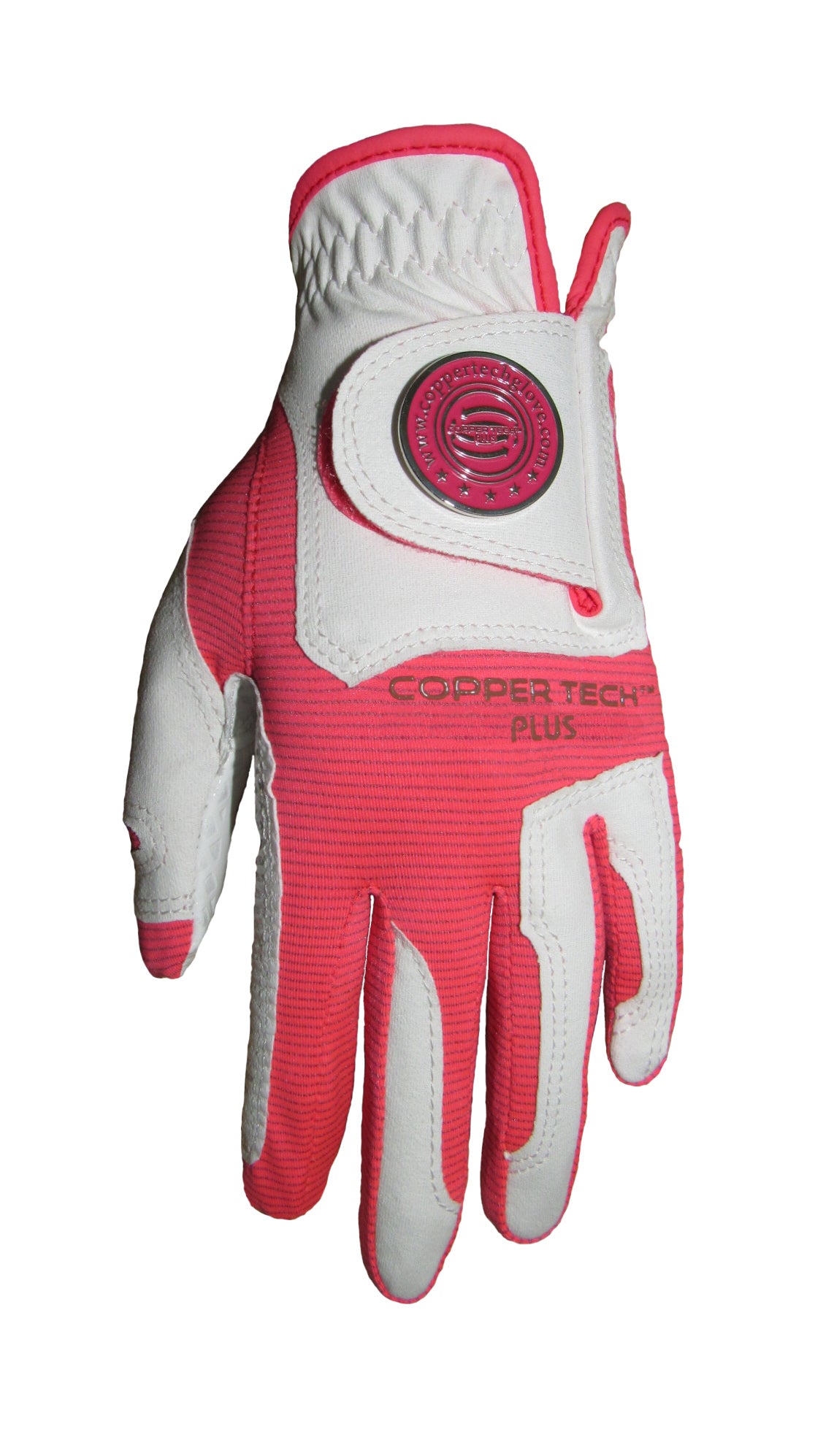 Copper Infused Golf Glove White/Neon Pink