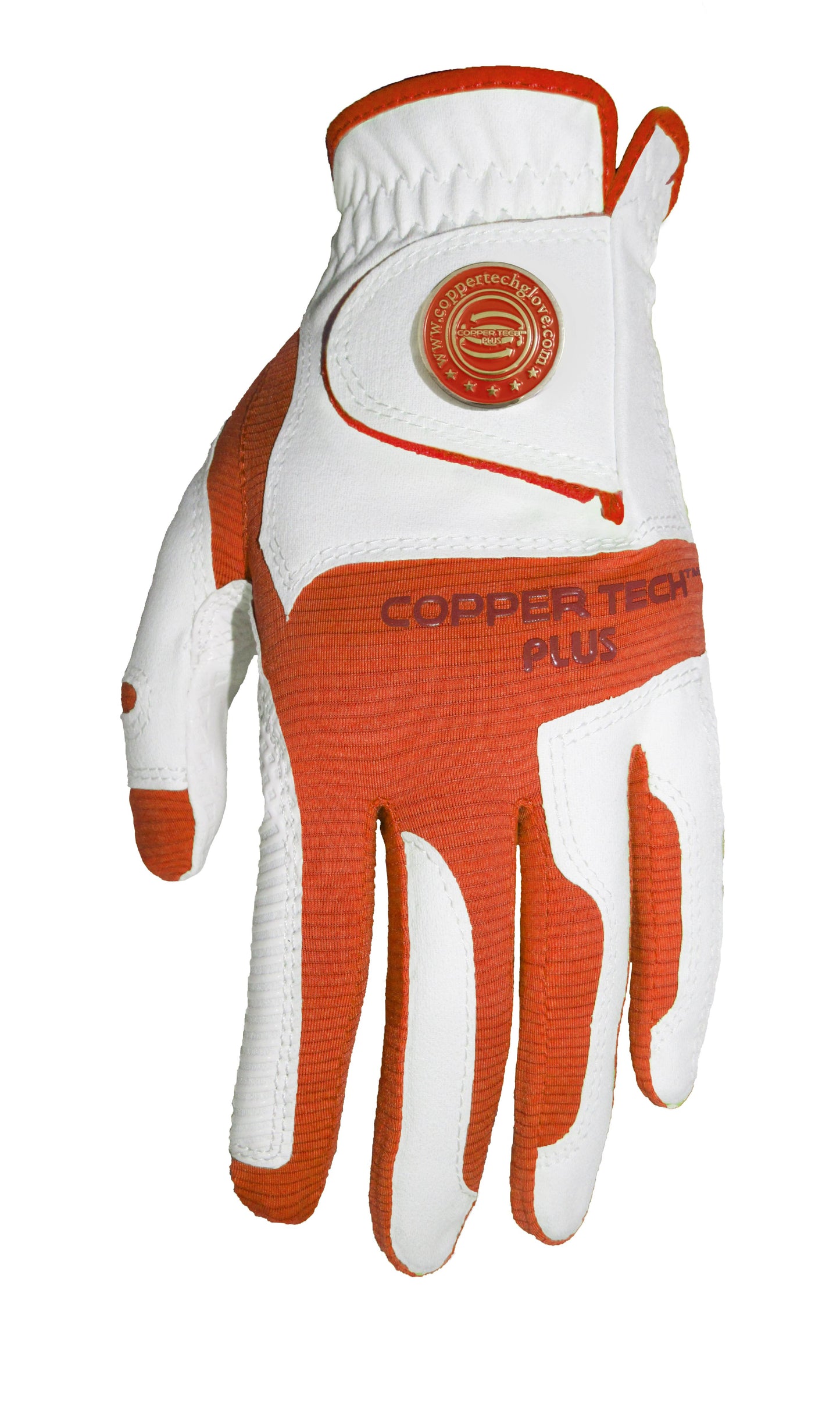 Copper Infused Golf Glove White/Orange