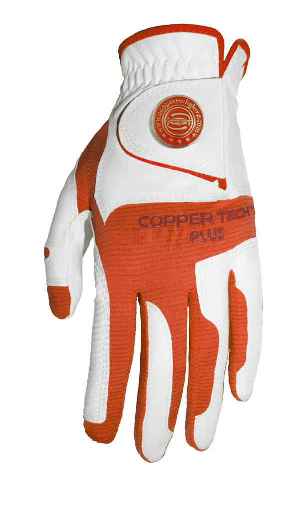 Copper Infused Golf Glove White/Orange