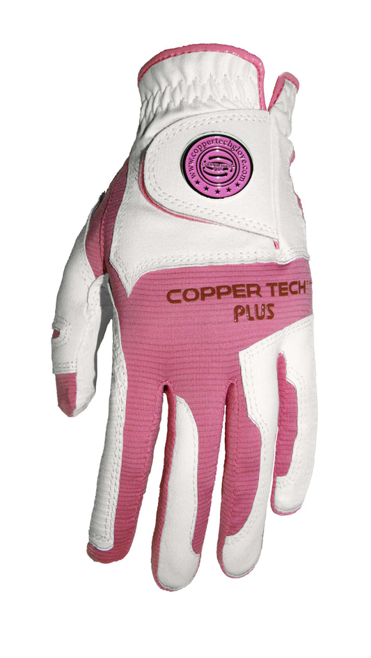 Copper Infused Golf Glove White/Pink