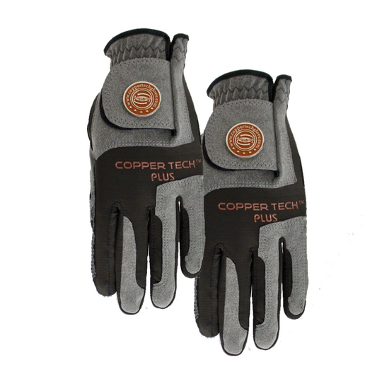Copper Tech Golf Glove, Black/Grey, 2-Pack (Men)