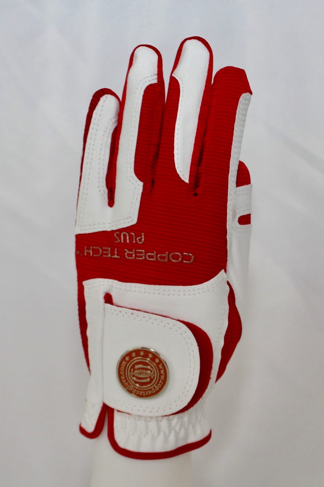 Copper Infused Golf Glove White/Red